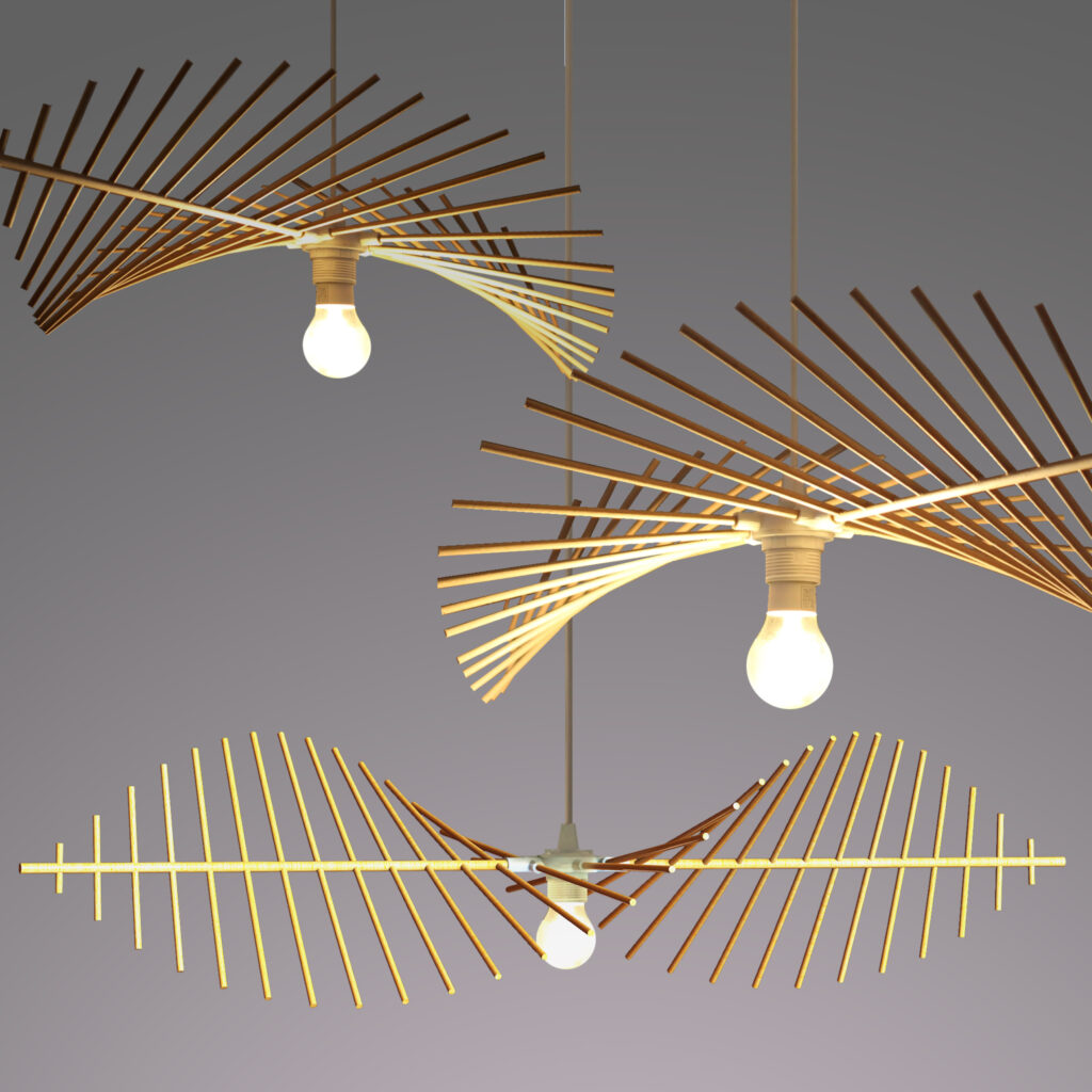 HÄNGELAMPE / STEHLAMPE / HOLZLAMPE - ANGLEO